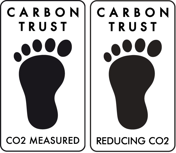사진은 탄소발자국 측정(좌측) 및 감축(우측) 인증마크